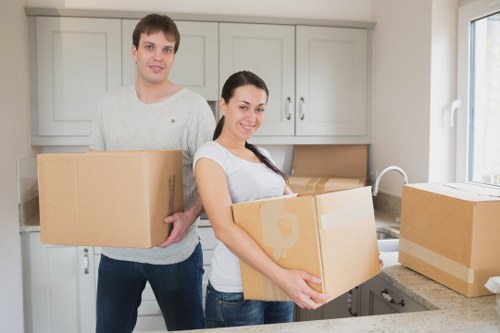 Local movers handling access challenges in a Sutton street